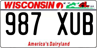 WI license plate 987XUB