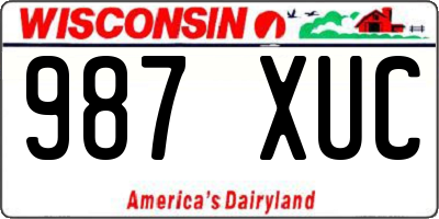WI license plate 987XUC