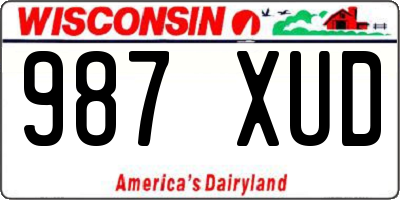 WI license plate 987XUD