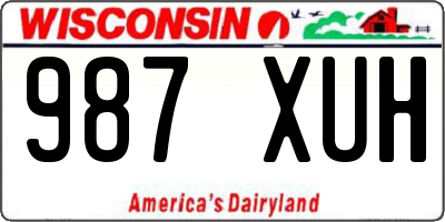 WI license plate 987XUH
