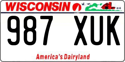 WI license plate 987XUK