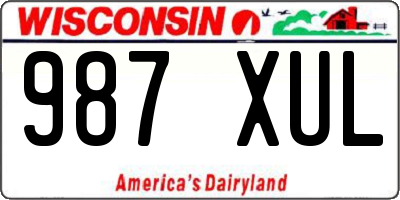 WI license plate 987XUL