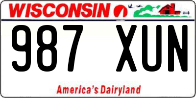 WI license plate 987XUN