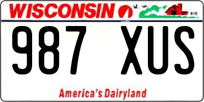 WI license plate 987XUS