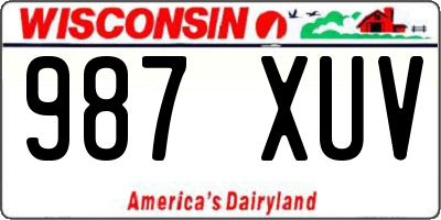 WI license plate 987XUV