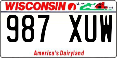 WI license plate 987XUW