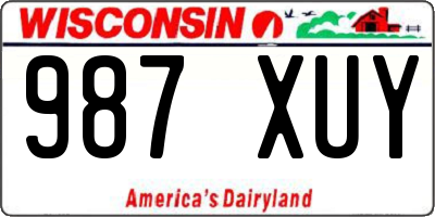 WI license plate 987XUY