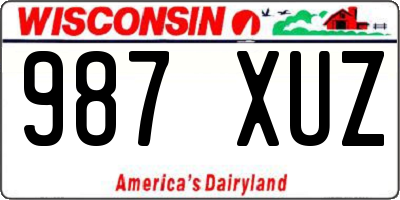 WI license plate 987XUZ