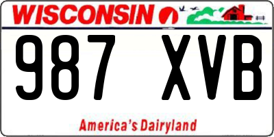 WI license plate 987XVB