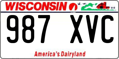 WI license plate 987XVC