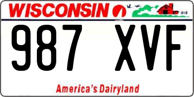 WI license plate 987XVF