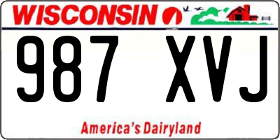 WI license plate 987XVJ