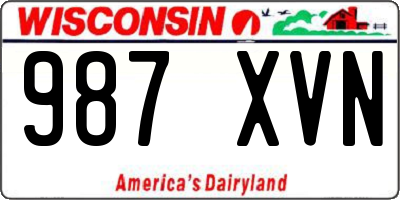 WI license plate 987XVN