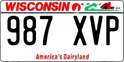 WI license plate 987XVP