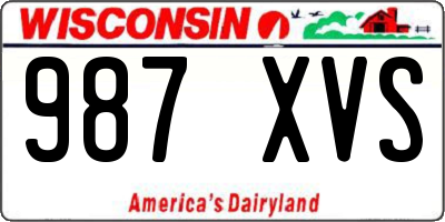 WI license plate 987XVS