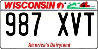 WI license plate 987XVT