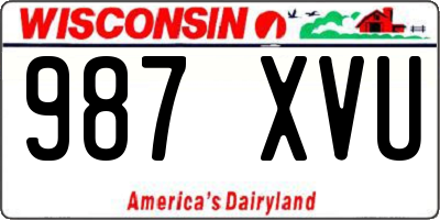 WI license plate 987XVU