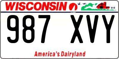 WI license plate 987XVY