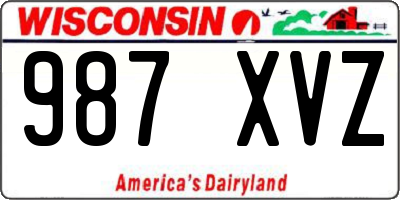 WI license plate 987XVZ