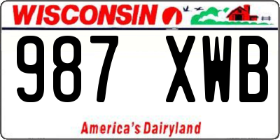 WI license plate 987XWB