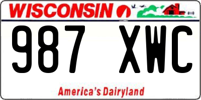 WI license plate 987XWC