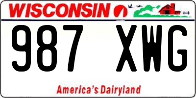 WI license plate 987XWG