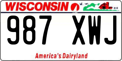 WI license plate 987XWJ
