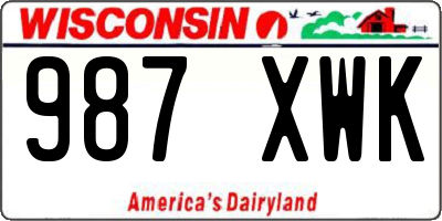 WI license plate 987XWK