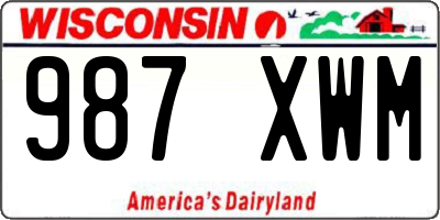 WI license plate 987XWM