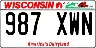 WI license plate 987XWN