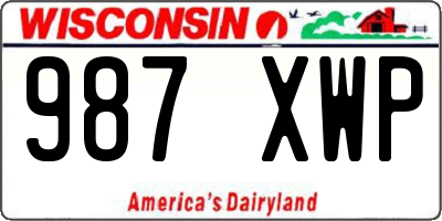 WI license plate 987XWP