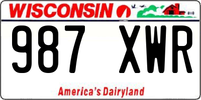 WI license plate 987XWR