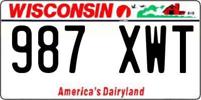 WI license plate 987XWT