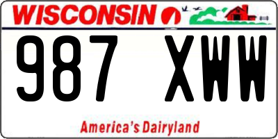 WI license plate 987XWW