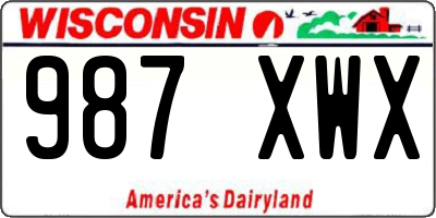 WI license plate 987XWX