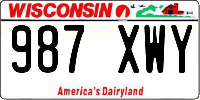 WI license plate 987XWY