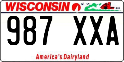 WI license plate 987XXA