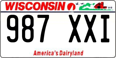 WI license plate 987XXI