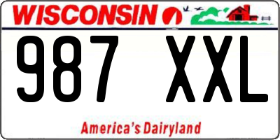 WI license plate 987XXL