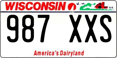 WI license plate 987XXS