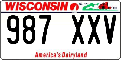 WI license plate 987XXV