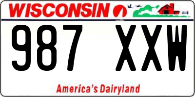WI license plate 987XXW