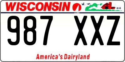 WI license plate 987XXZ