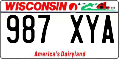 WI license plate 987XYA