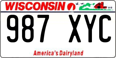 WI license plate 987XYC