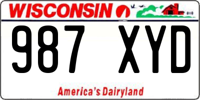 WI license plate 987XYD