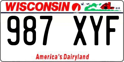 WI license plate 987XYF