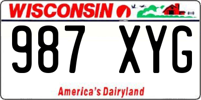 WI license plate 987XYG