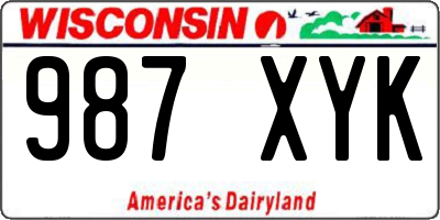 WI license plate 987XYK