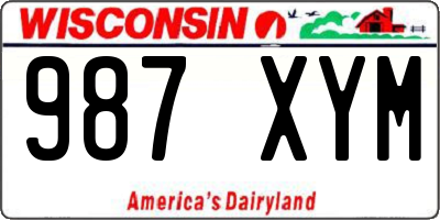 WI license plate 987XYM